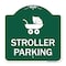 Signmission Stroller Parking With Graphic, Green & White Aluminum Architectural Sign, 18" x 18", GW-1818-22832 A-DES-GW-1818-22832 - alternate 1
